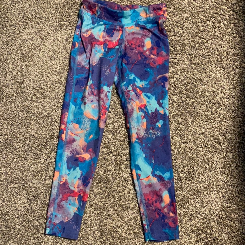 Girls CHAMPION 6/6x Purple pink blue leggings